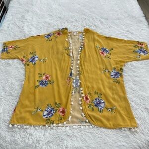 PERSAYA GIRL WOMENS TOP XXL YELLOW FLORAL